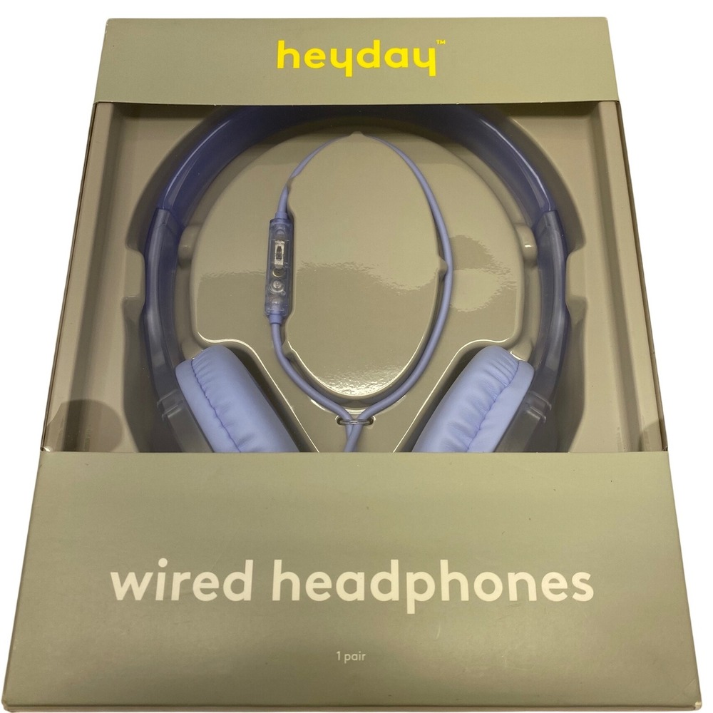 Heyday Wired Headphones with Microphone Lilac‎ Comfort Fit 3.5mm Aux Cable